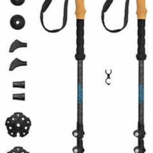 CASCADE Trekking Poles Ultra Light 100% Carbon Fiber Trekking, Walking, and Hiking Poles - Ultra Light, Ultra Durable, Quick Lock Feature for Easy Height Adjustment from 26” to 54”