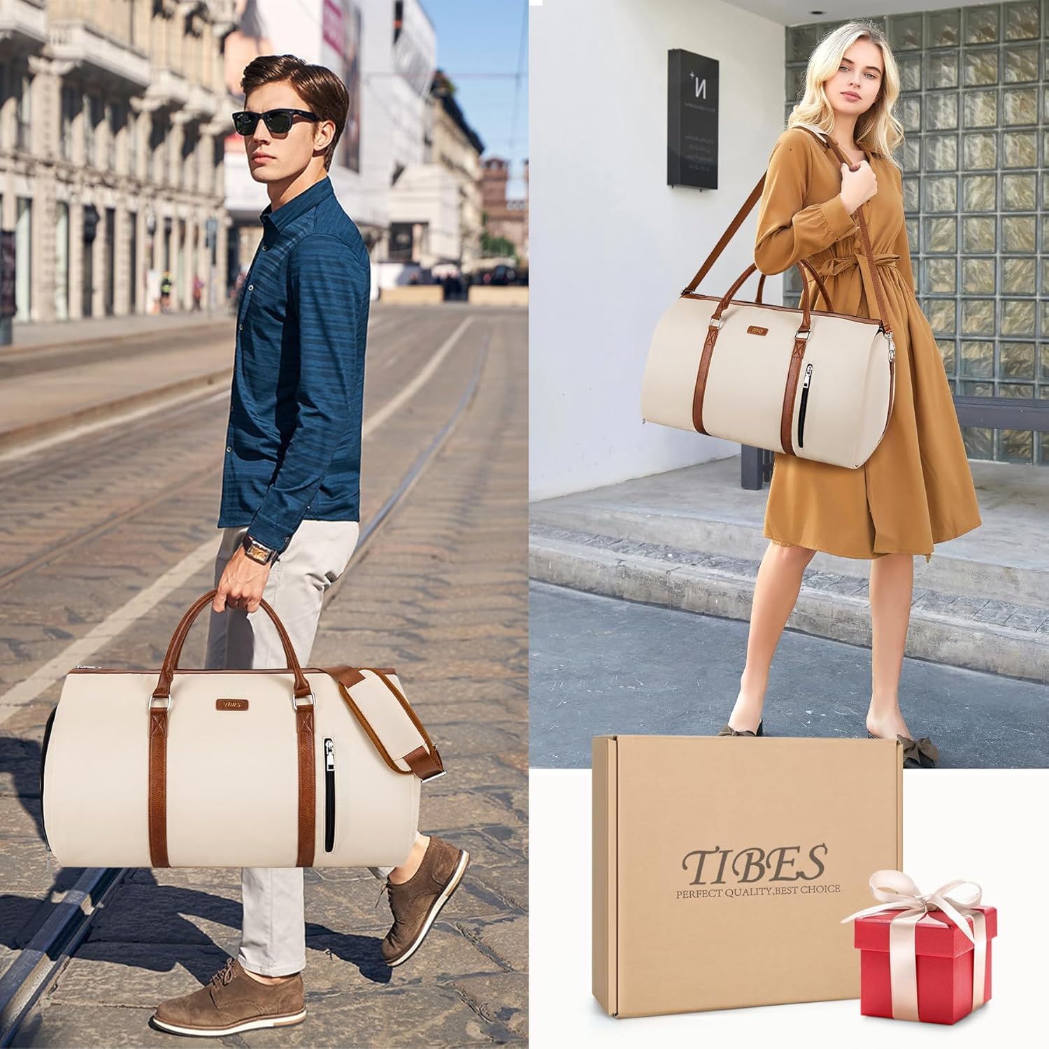 Convertible Garment Duffel Bag for Travel - Carry On Garment Bags With Toiletry Bag Large Weekender Bag for Men Women 2 in 1 Hanging Suitcase Suit Travel Duffel Overnight Bags 4pcs Set - Image 7